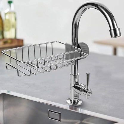 Adjustable Faucet Hanging Storage Rack – Stainless Steel Sink Organizer for Kitchen & Bathroom
