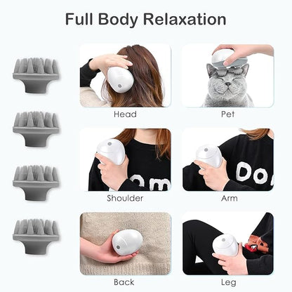 Rechargeable Electric Scalp Massager – 4D Head & Body Relaxation Device | Portable Hair Growth & Stress Relief Massager