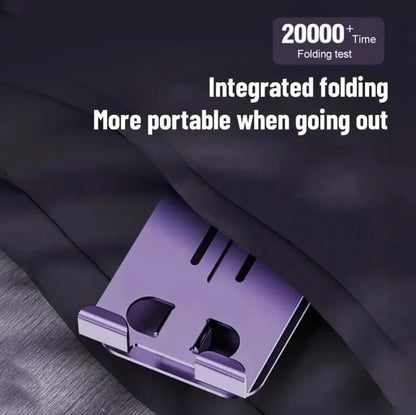 360° Adjustable Foldable Mobile Phone & Tablet Stand | Universal Rotating Aluminum Holder for Desk, Home & Office