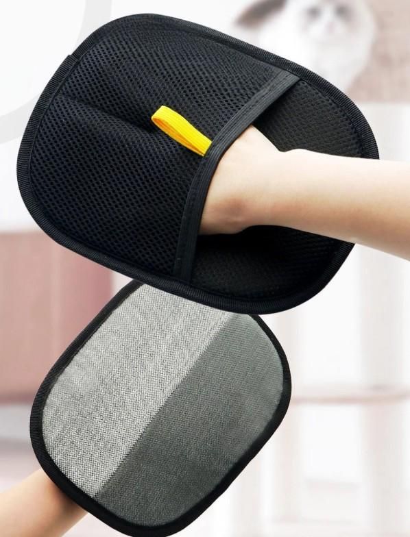 2-in-1 Pet Grooming Glove Pad – Cat & Dog Hair Removal, Massage & Deshedding Mitt | Reusable & Washable Fur Cleaner