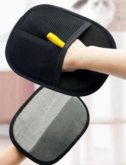 2-in-1 Pet Grooming Glove Pad – Cat & Dog Hair Removal, Massage & Deshedding Mitt | Reusable & Washable Fur Cleaner