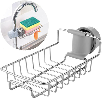 Adjustable Faucet Hanging Storage Rack – Stainless Steel Sink Organizer for Kitchen & Bathroom
