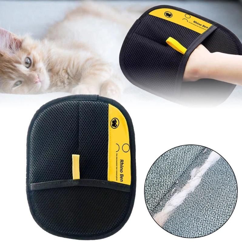 2-in-1 Pet Grooming Glove Pad – Cat & Dog Hair Removal, Massage & Deshedding Mitt | Reusable & Washable Fur Cleaner