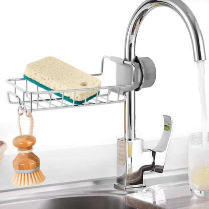 Adjustable Faucet Hanging Storage Rack – Stainless Steel Sink Organizer for Kitchen & Bathroom