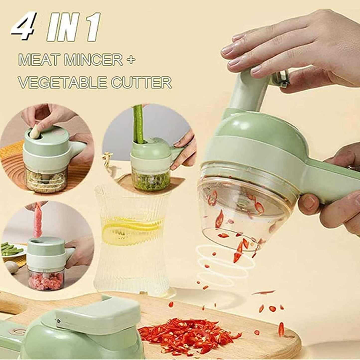 Handheld Manual Vegetable & Chili Slicer | Quick Mini Food Cutter for Kitchen