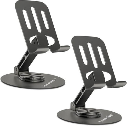 360° Adjustable Foldable Mobile Phone & Tablet Stand | Universal Rotating Aluminum Holder for Desk, Home & Office