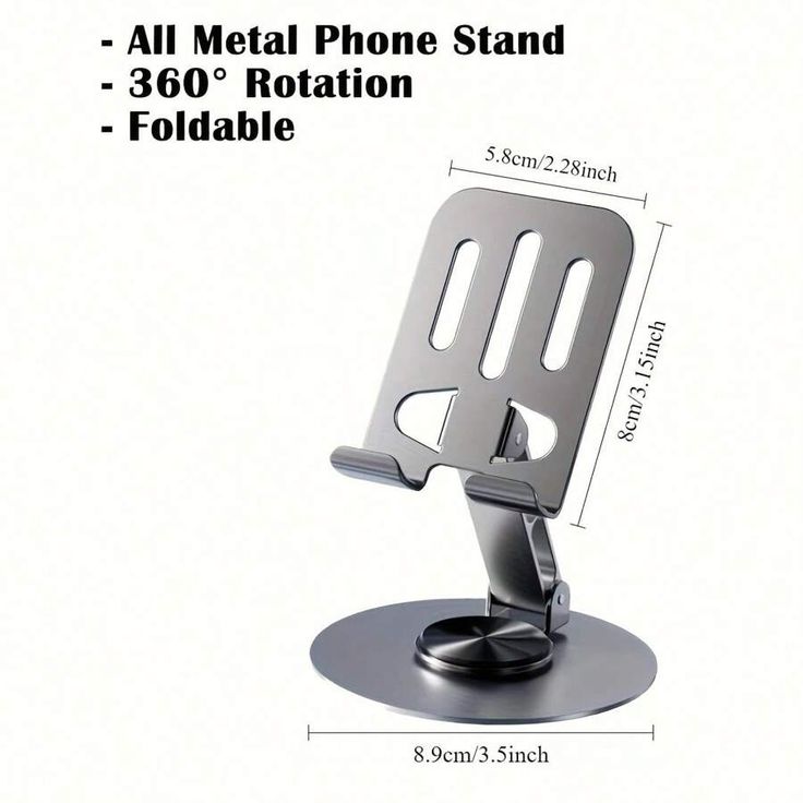 360° Adjustable Foldable Mobile Phone & Tablet Stand | Universal Rotating Aluminum Holder for Desk, Home & Office