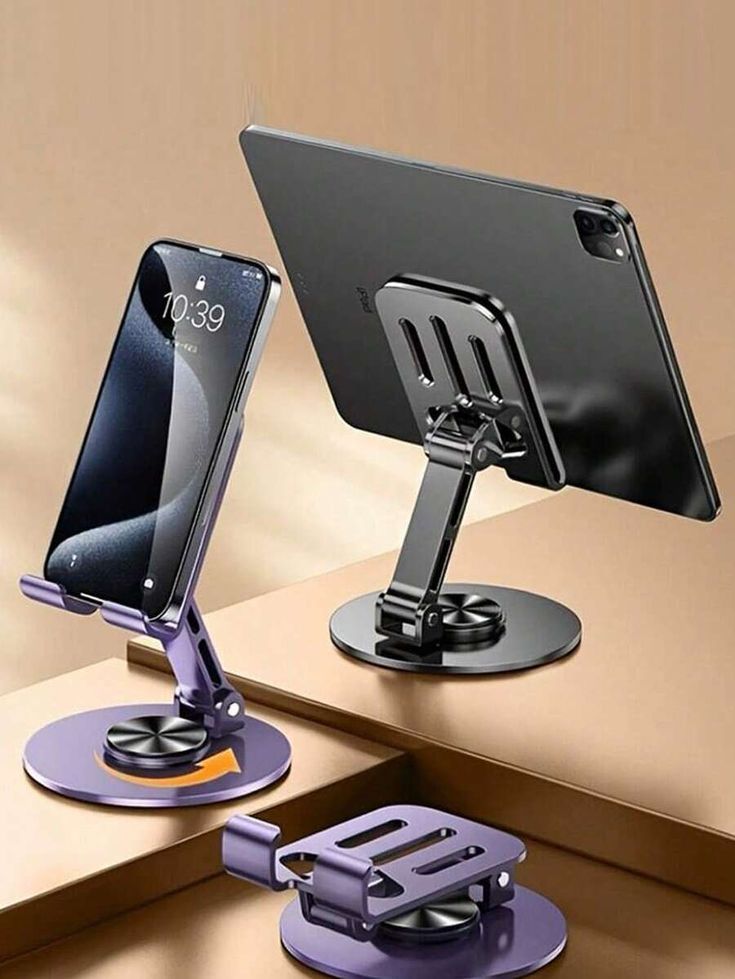 360° Adjustable Foldable Mobile Phone & Tablet Stand | Universal Rotating Aluminum Holder for Desk, Home & Office